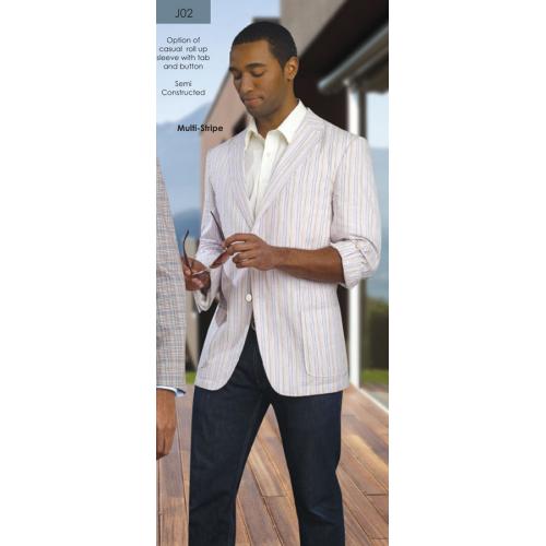 E. J. Samuel Multi Stripe Blazer Suit J02